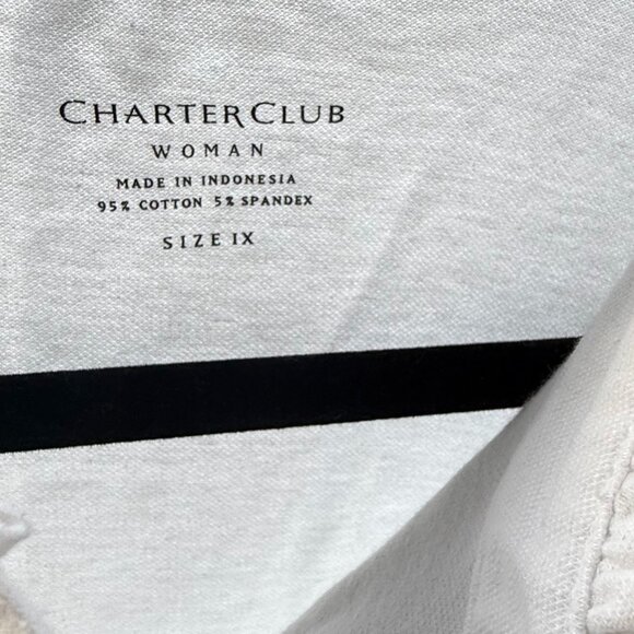 Charter Club Women's Pullover White Top with Ruffle and Buttons Size 1X NWT - Picture 4 of 14